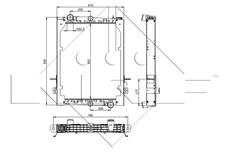 NRF 509585 Radiatore, Raffreddamento motore