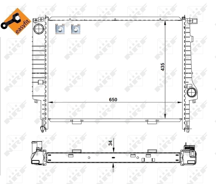 NRF 509588 Radiatore, Raffreddamento motore