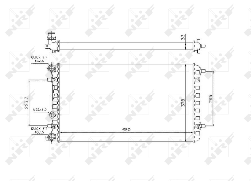 NRF 509644 Radiatore, Raffreddamento motore