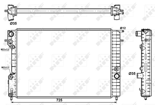 NRF 509689 Radiatore, Raffreddamento motore