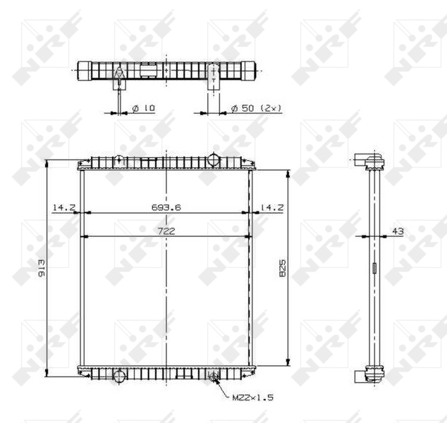 NRF 509706 Radiatore, Raffreddamento motore