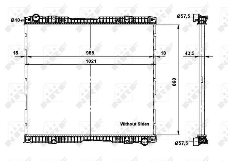 NRF 509739 Radiatore, Raffreddamento motore