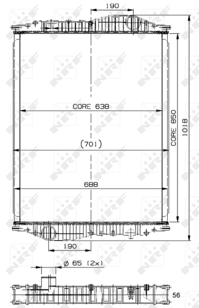 NRF 509887 Radiatore, Raffreddamento motore