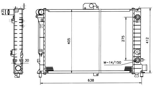 NRF 514141 Radiatore, Raffreddamento motore