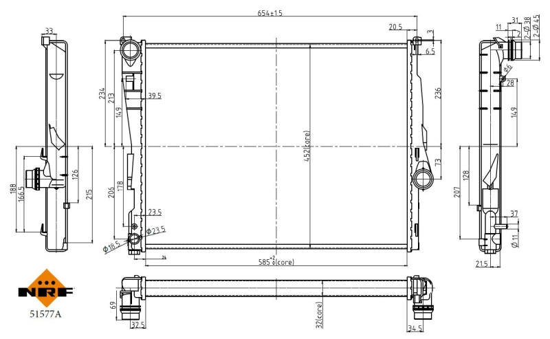 NRF 51577A Radiator, engine cooling