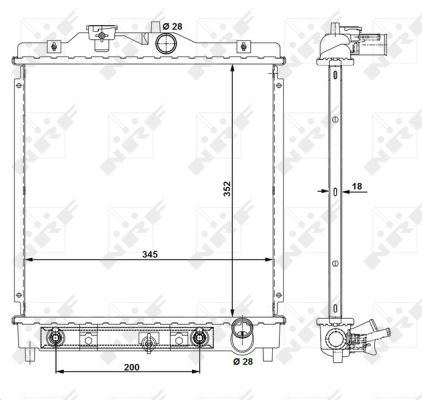 NRF 516355 Radiatore, Raffreddamento motore-Radiatore, Raffreddamento motore-Ricambi Euro