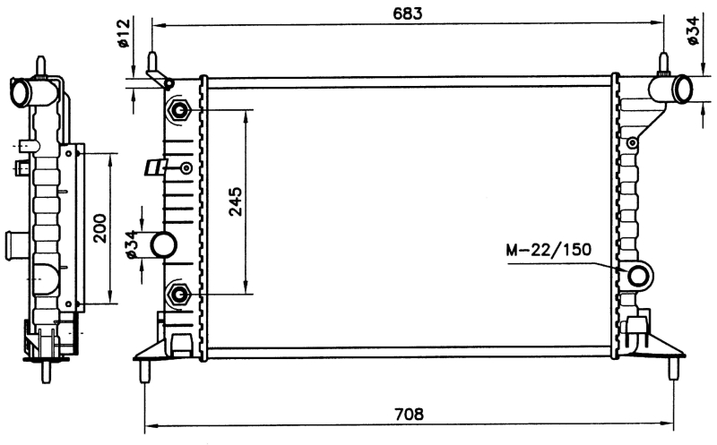 NRF 519516 Radiatore, Raffreddamento motore-Radiatore, Raffreddamento motore-Ricambi Euro