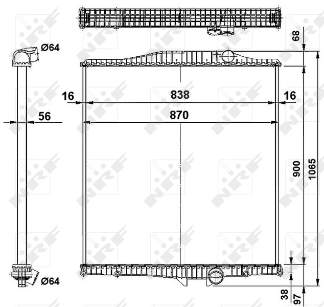 NRF 519702 Radiatore, Raffreddamento motore