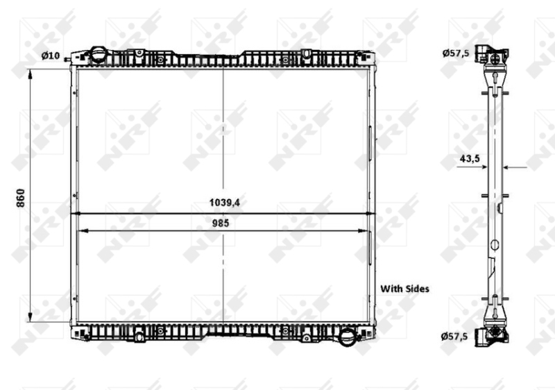 NRF 519739 Radiatore, Raffreddamento motore