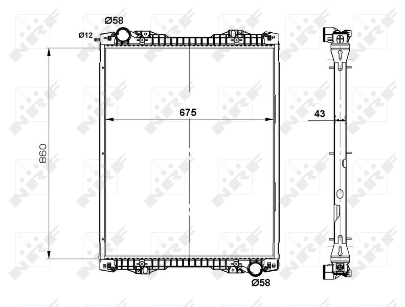 NRF 519743 Radiatore, Raffreddamento motore