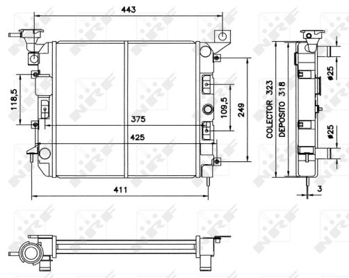 NRF 52039 Radiatore, Raffreddamento motore-Radiatore, Raffreddamento motore-Ricambi Euro