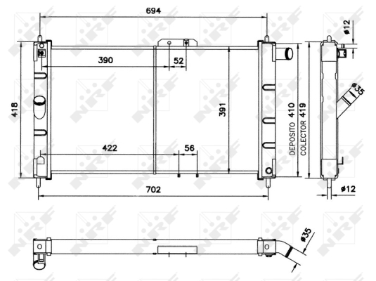 NRF 52055 hűtő, motorhűtés DAEWOO