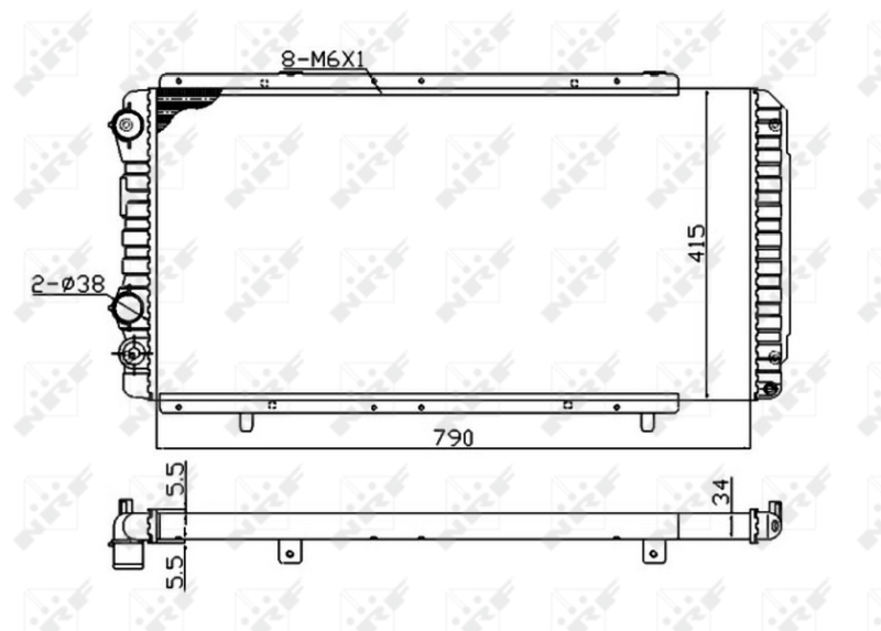 NRF 52062A Radiatore, Raffreddamento motore