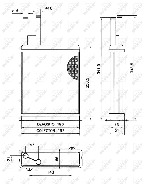 NRF 52066 Scambiatore calore, Riscaldamento abitacolo