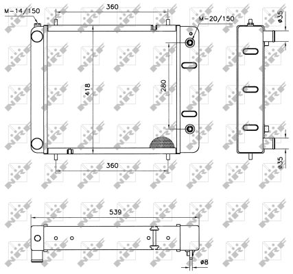 NRF 52092 Radiatore, Raffreddamento motore