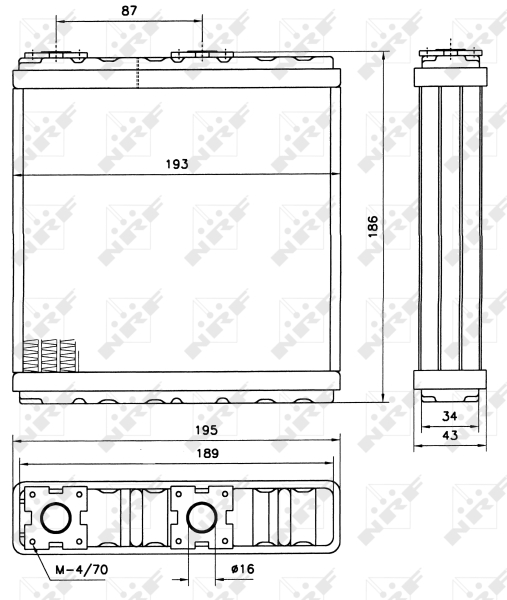 NRF 52098 Scambiatore calore, Riscaldamento abitacolo