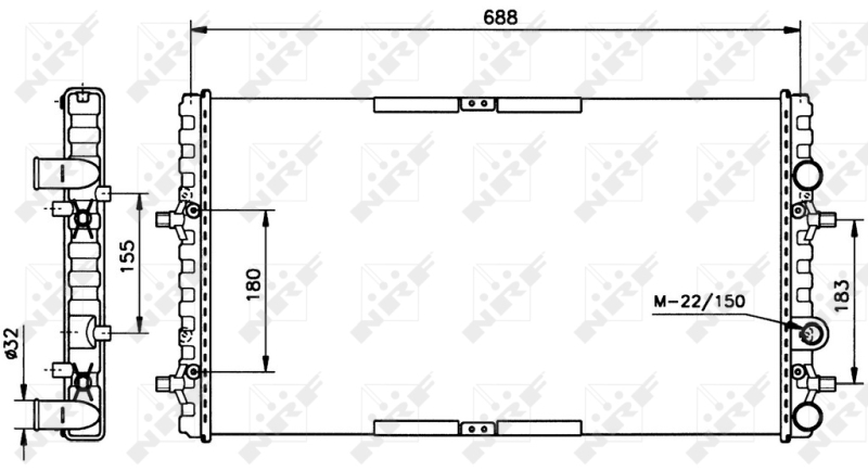 NRF 52160 Radiatore, Raffreddamento motore