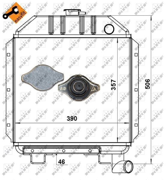 NRF 52177 Radiatore, Raffreddamento motore