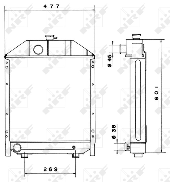 NRF 52208 Radiatore, Raffreddamento motore