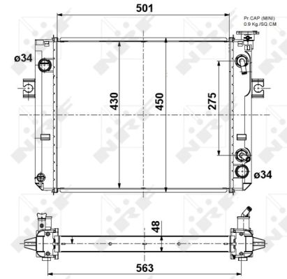 NRF 52296A Radiatore, Raffreddamento motore