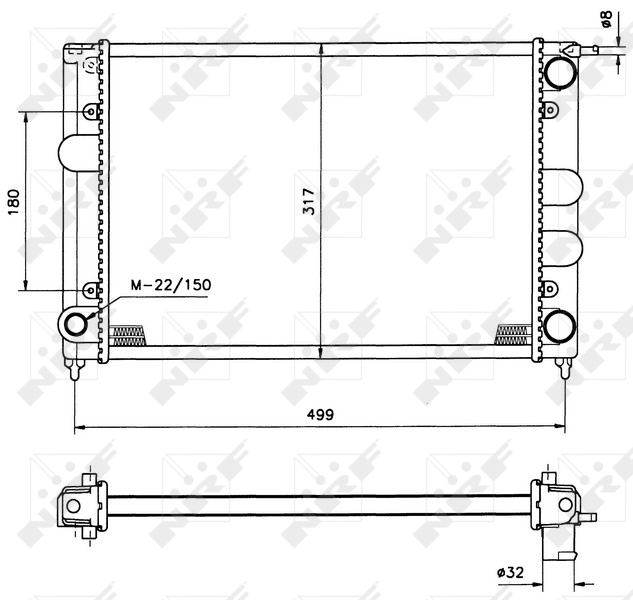 NRF 529505 Radiatore, Raffreddamento motore