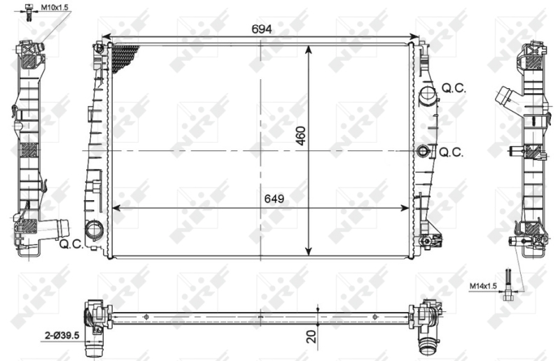 NRF 53114 Radiatore, Raffreddamento motore