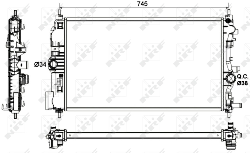 NRF 53129 Radiatore, Raffreddamento motore