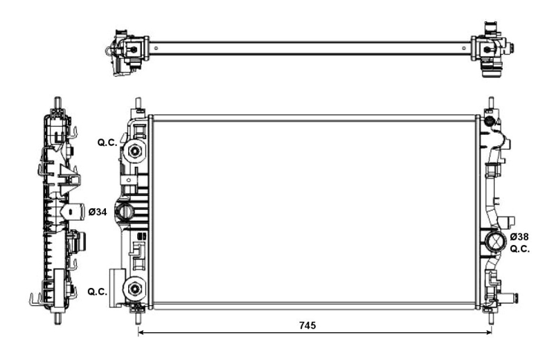 NRF 53143 Radiatore, Raffreddamento motore