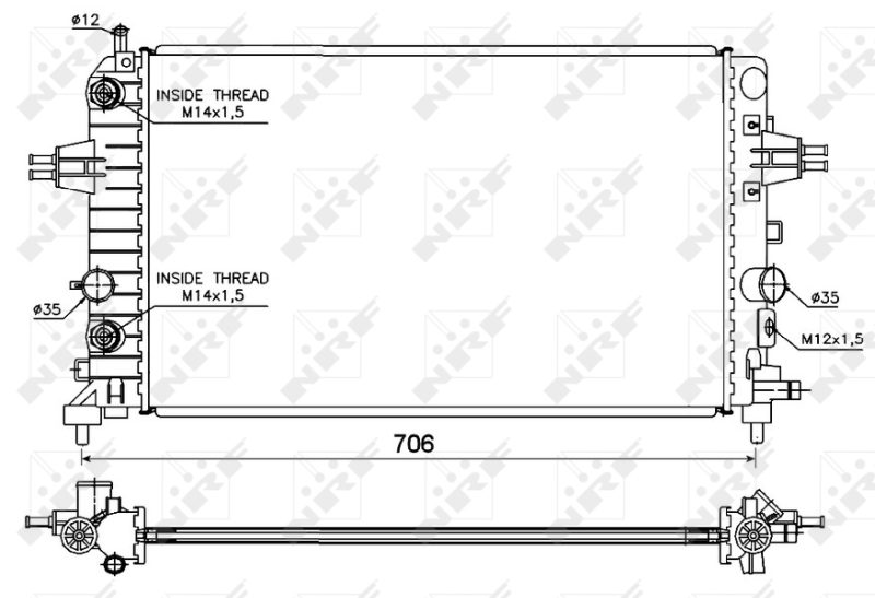 NRF 53144 Radiatore, Raffreddamento motore