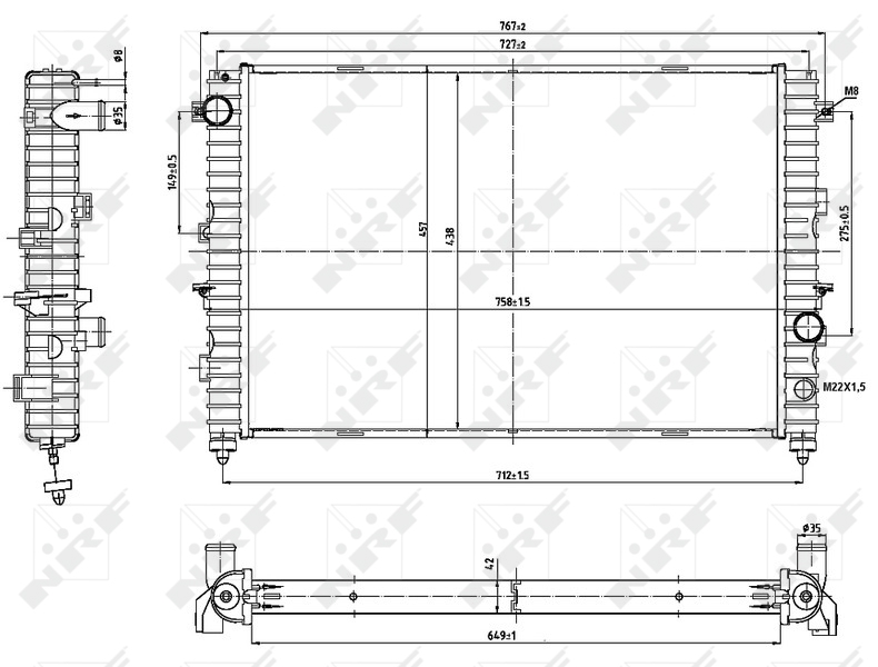 NRF 53197 Radiatore, Raffreddamento motore