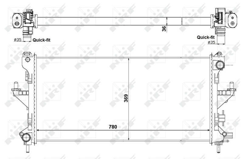 NRF 53199 Radiatore, Raffreddamento motore