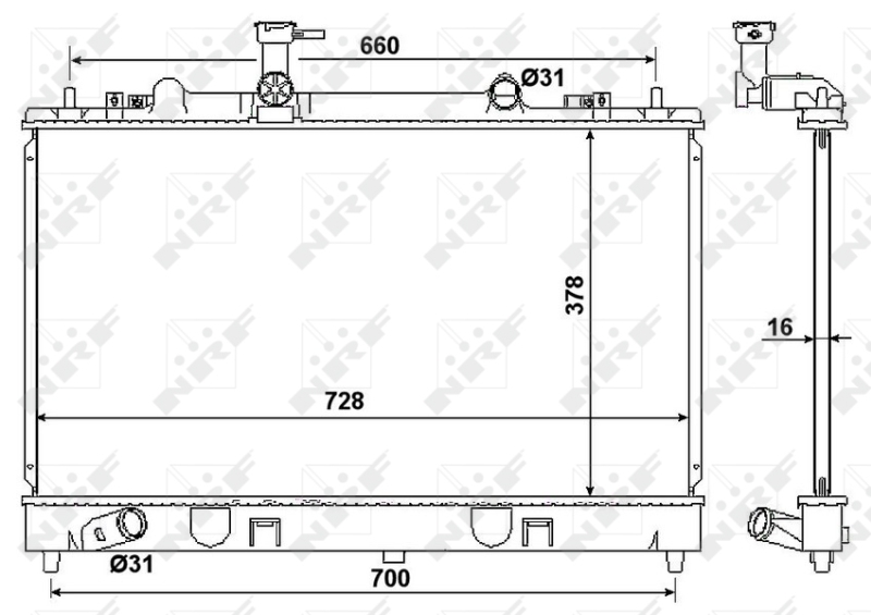 NRF 53383 радиатор,...