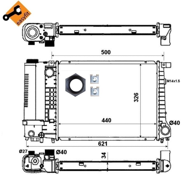 NRF 53426 Radiatore, Raffreddamento motore