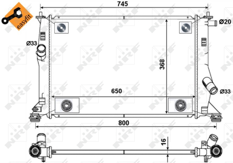 NRF 53465 Radiatore, Raffreddamento motore