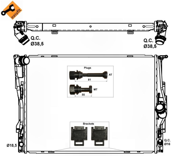 NRF 53474 Radiatore, Raffreddamento motore