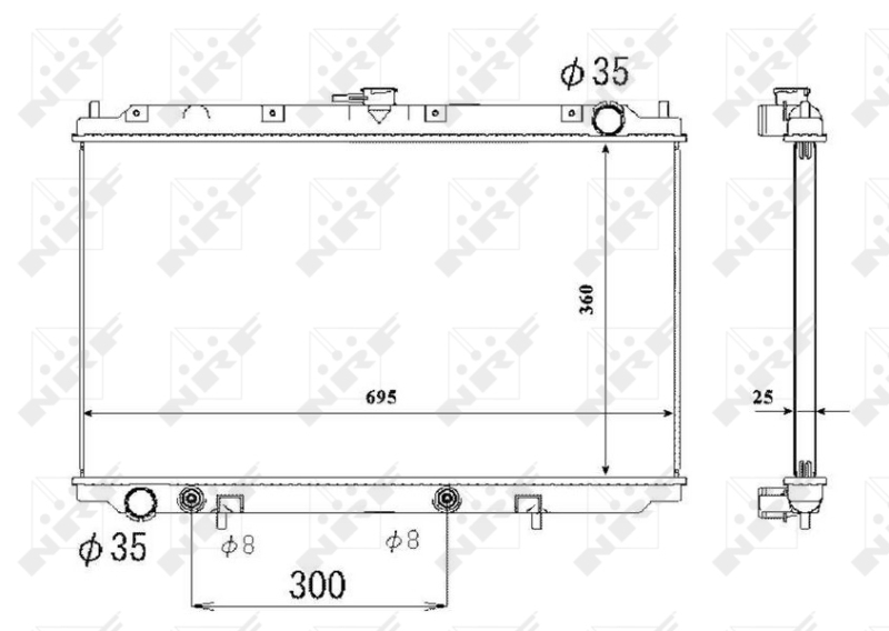 NRF 53695 Radiatore, Raffreddamento motore-Radiatore, Raffreddamento motore-Ricambi Euro