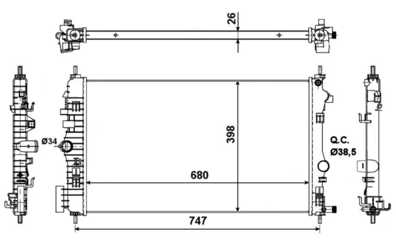 NRF 53776 Radiatore, Raffreddamento motore