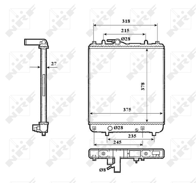 NRF 53825 Radiatore, Raffreddamento motore