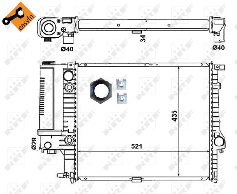 NRF 53869 Radiatore, Raffreddamento motore