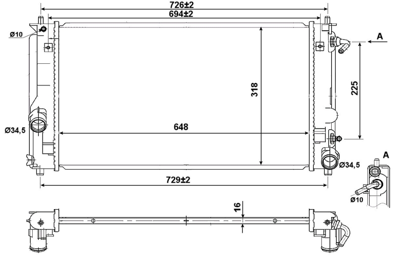 NRF 53894 Radiatore, Raffreddamento motore