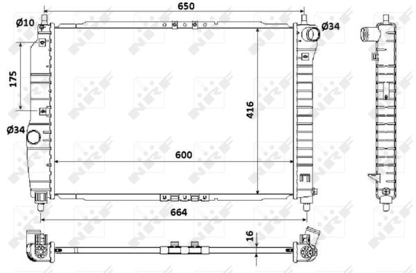 NRF 53902A Radiatore, Raffreddamento motore