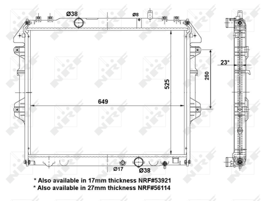 NRF 53921A hűtő, motorhűtés