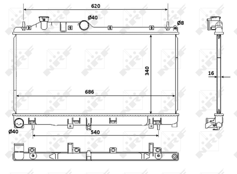 NRF 53929 Radiatore, Raffreddamento motore