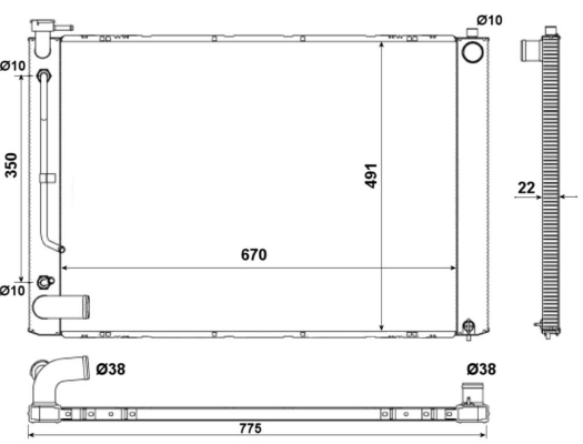 NRF 53974 hűtő, motorhűtés