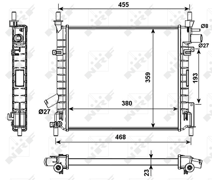 NRF 53989 Radiatore, Raffreddamento motore