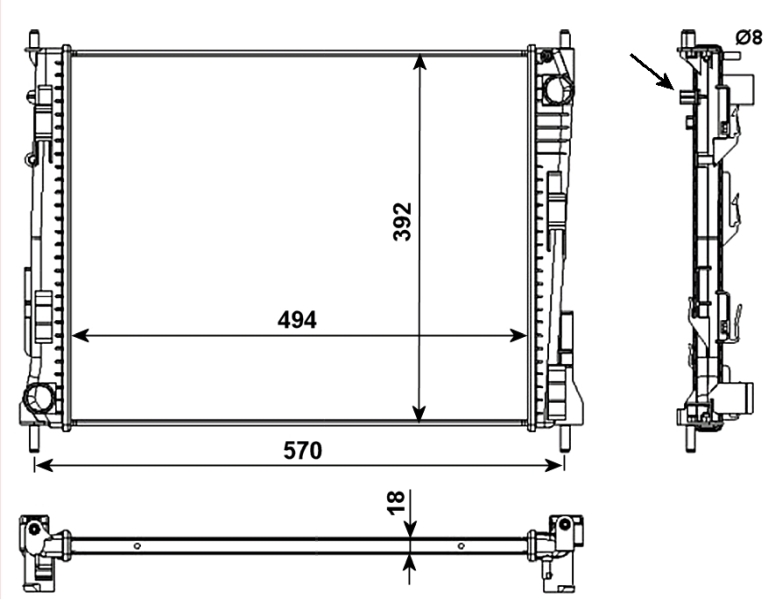 NRF 53992 радиатор,...