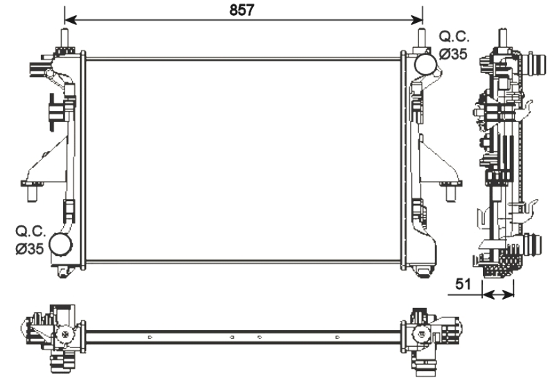 NRF 54203 Radiatore, Raffreddamento motore