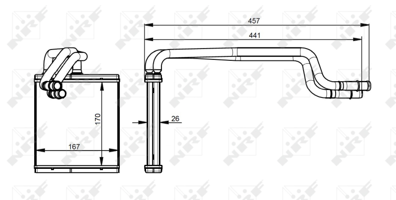 NRF 54344 Scambiatore calore, Riscaldamento abitacolo