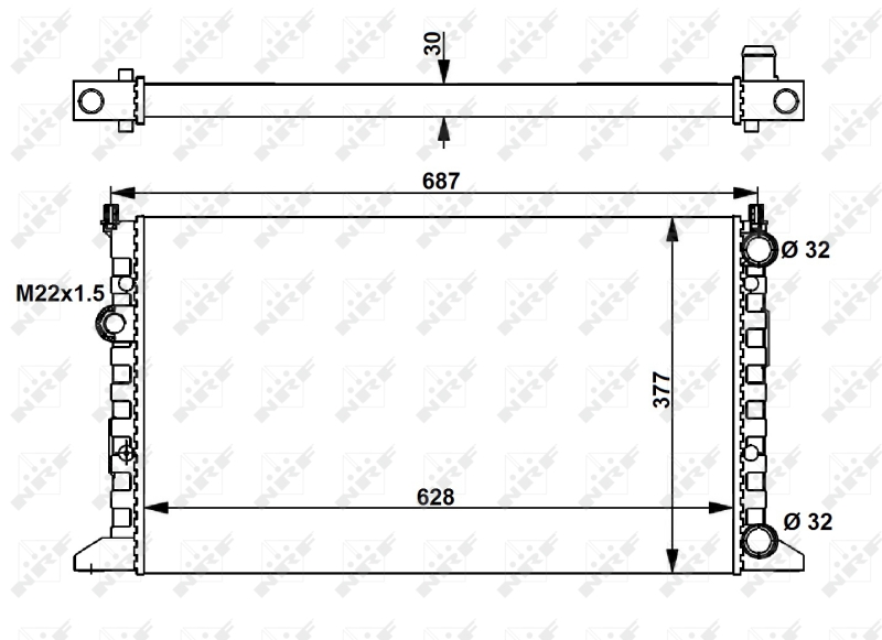 NRF 54657 Radiatore, Raffreddamento motore-Radiatore, Raffreddamento motore-Ricambi Euro