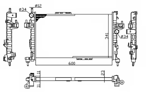 NRF 54753A hűtő, motorhűtés